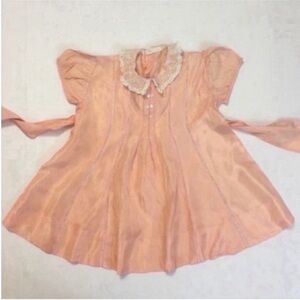 Peach Lace Collar baby girl dress